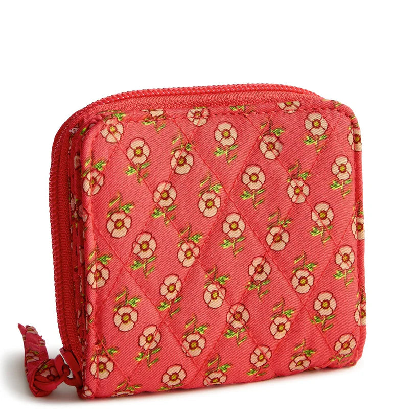 Vera Bradley Small Zip Around Wallet, Tiny Poppies
